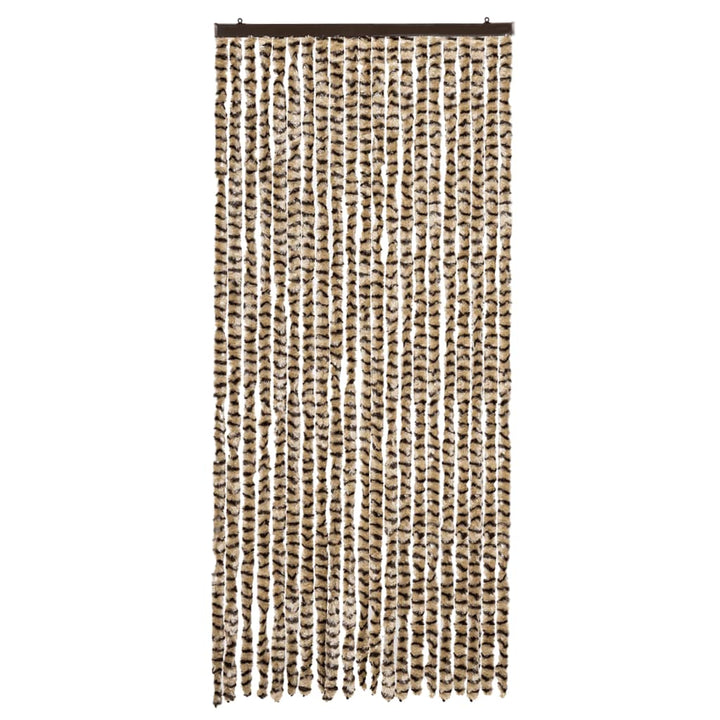 flueforhæng 90x200 cm chenille beige og brun