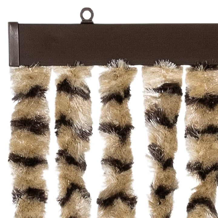 flueforhæng 90x200 cm chenille beige og brun