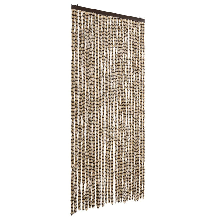 flueforhæng 100x200 cm chenille beige og brun