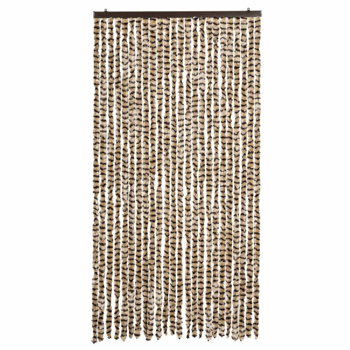 flueforhæng 100x200 cm chenille beige og brun
