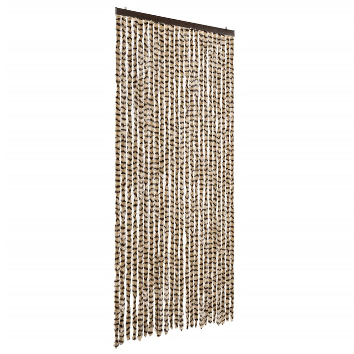 flueforhæng 100x230 cm chenille beige og brun