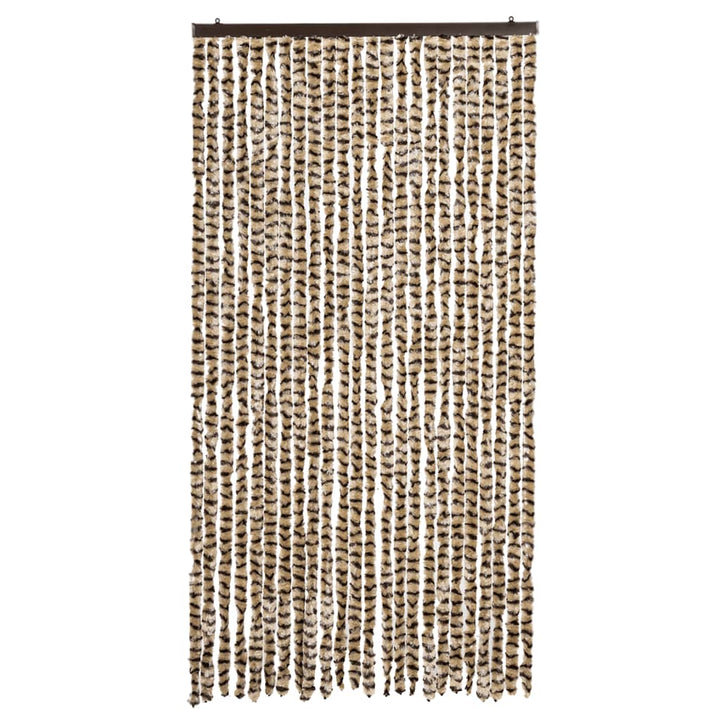 flueforhæng 100x230 cm chenille beige og brun