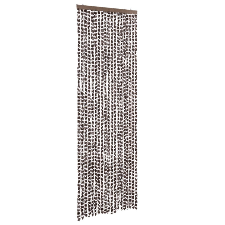 flueforhæng 56x200 cm chenille brun og hvid