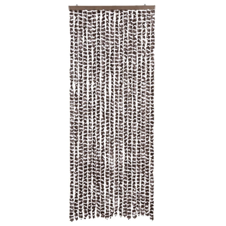 flueforhæng 56x200 cm chenille brun og hvid