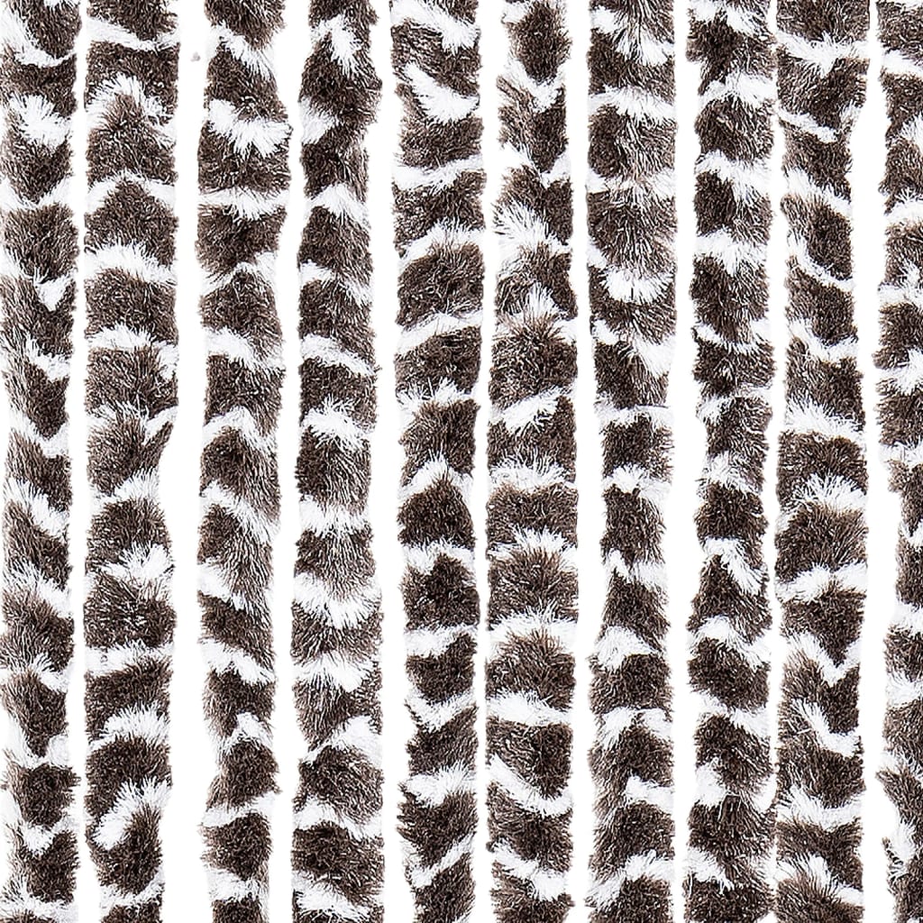 flueforhæng 56x200 cm chenille brun og hvid