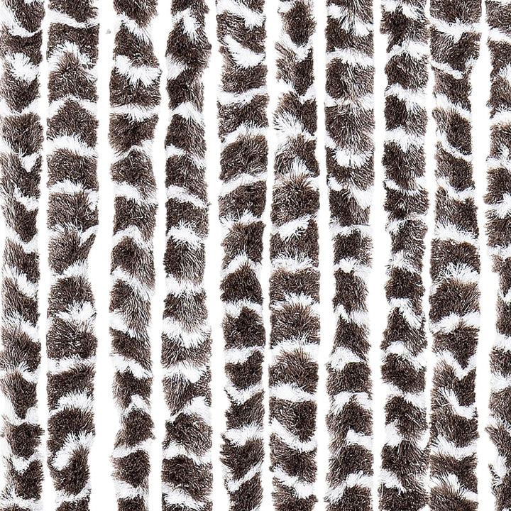 flueforhæng 56x200 cm chenille brun og hvid