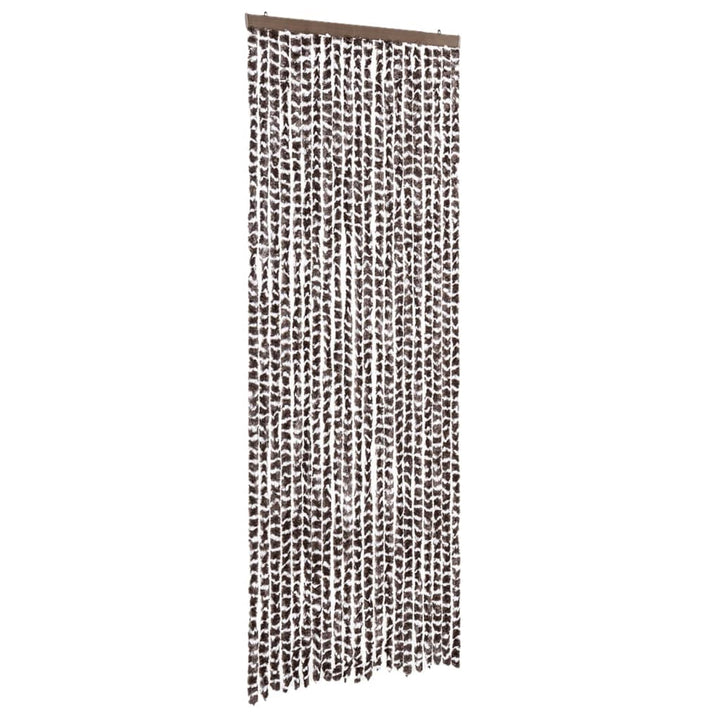 flueforhæng 90x200 cm chenille brun og hvid