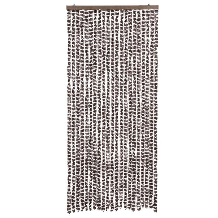 flueforhæng 90x200 cm chenille brun og hvid
