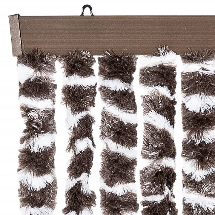 flueforhæng 90x200 cm chenille brun og hvid