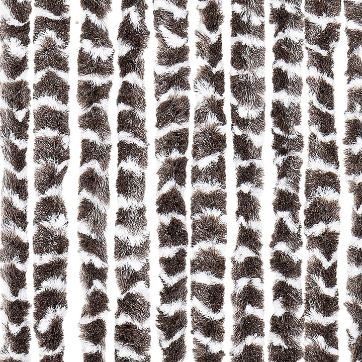 flueforhæng 90x200 cm chenille brun og hvid