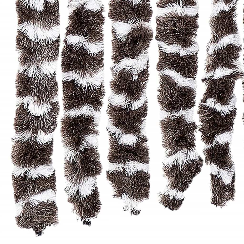 flueforhæng 90x200 cm chenille brun og hvid