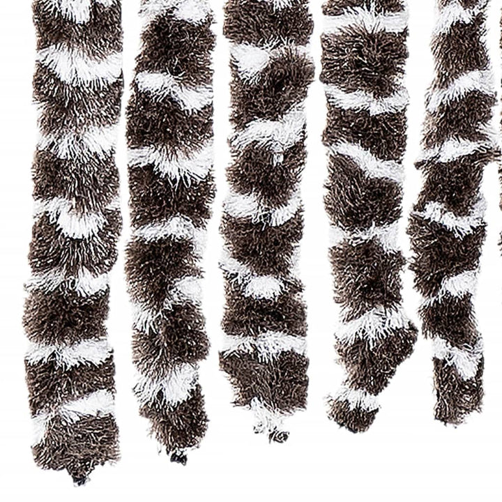 flueforhæng 90x200 cm chenille brun og hvid