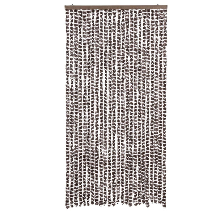 flueforhæng 100x200 cm chenille brun og hvid
