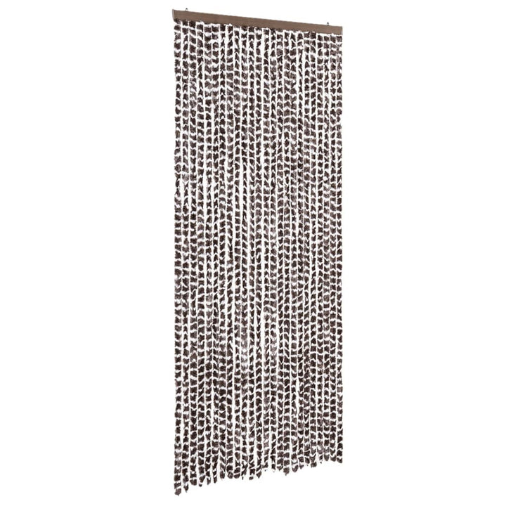 flueforhæng 100x230 cm chenille brun og hvid