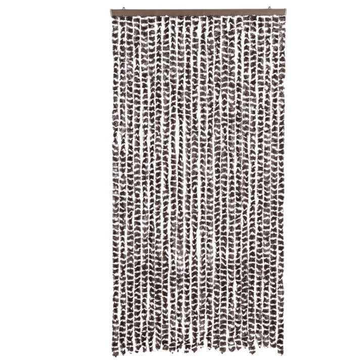 flueforhæng 100x230 cm chenille brun og hvid