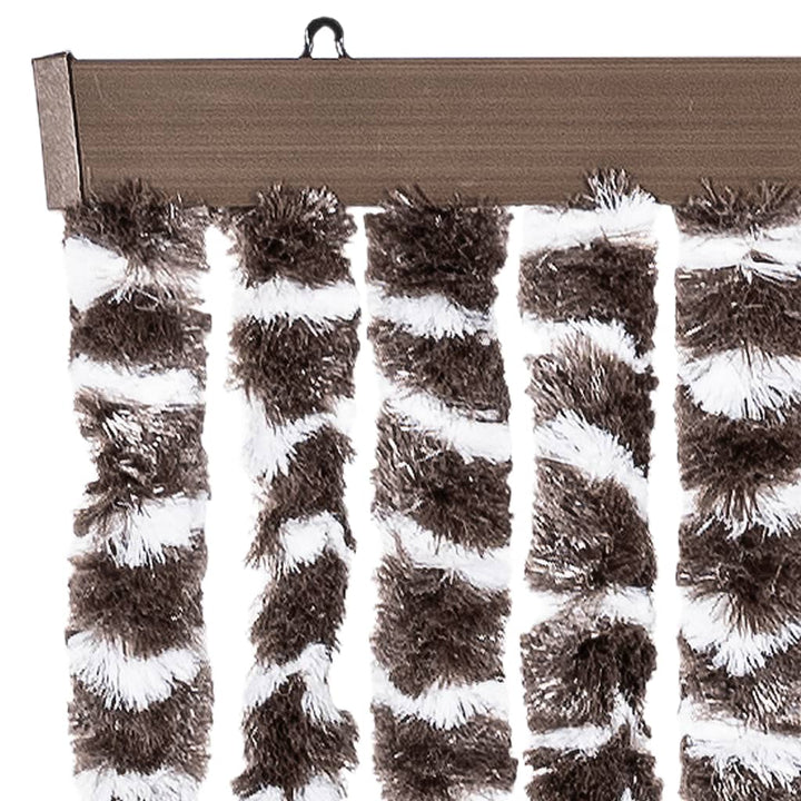 flueforhæng 100x230 cm chenille brun og hvid