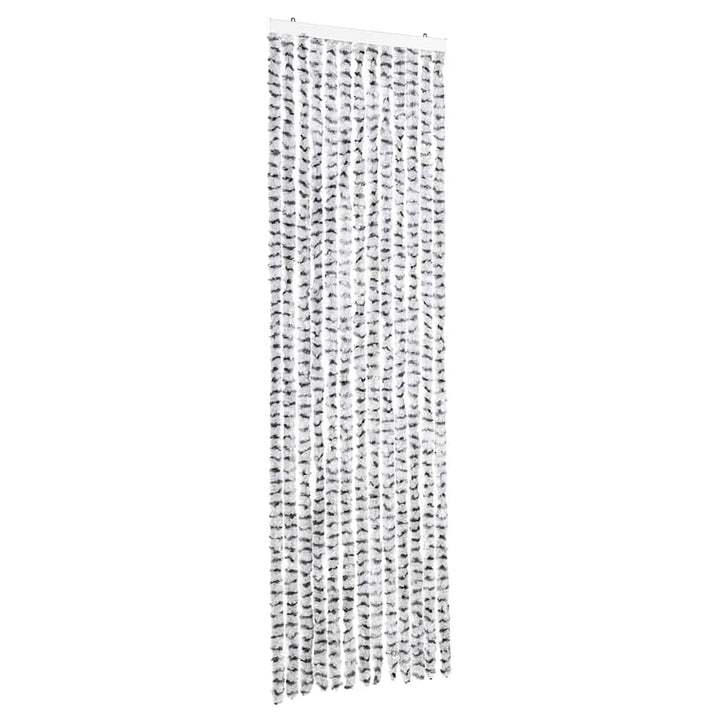 flueforhæng 56x200 cm chenille lysegrå og mørkegrå
