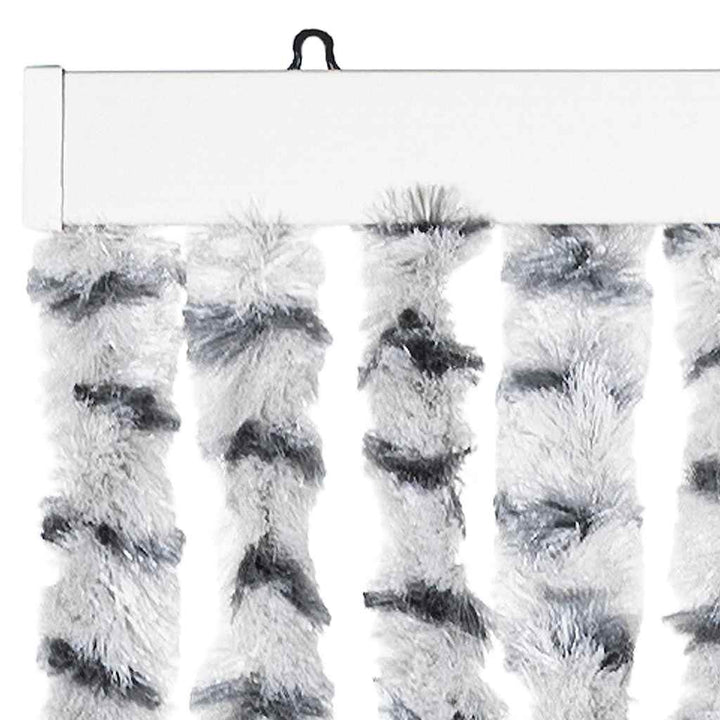 flueforhæng 56x200 cm chenille lysegrå og mørkegrå