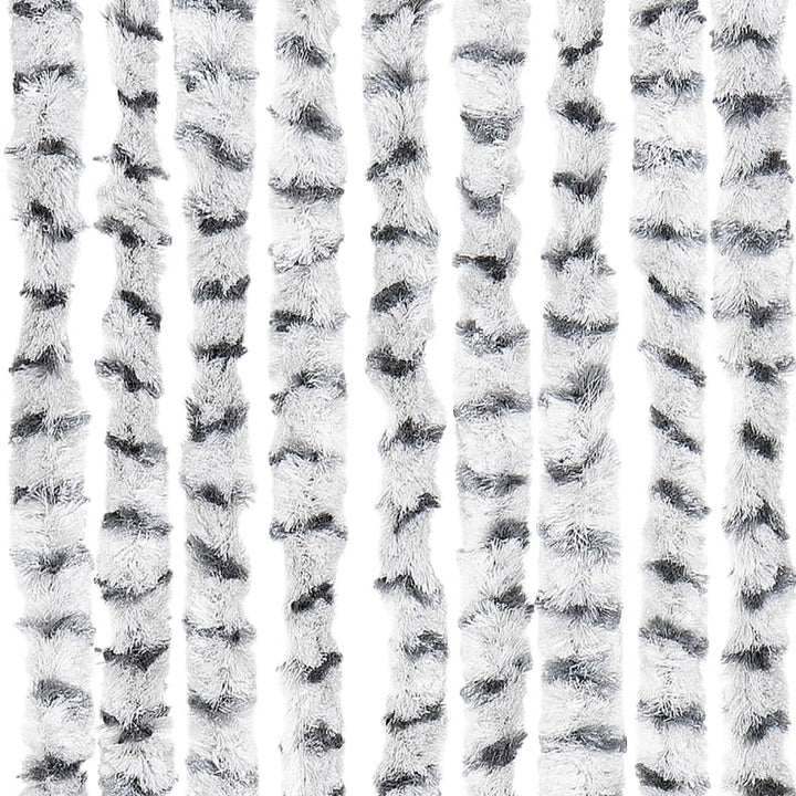 flueforhæng 90x200 cm chenille lysegrå og mørkegrå