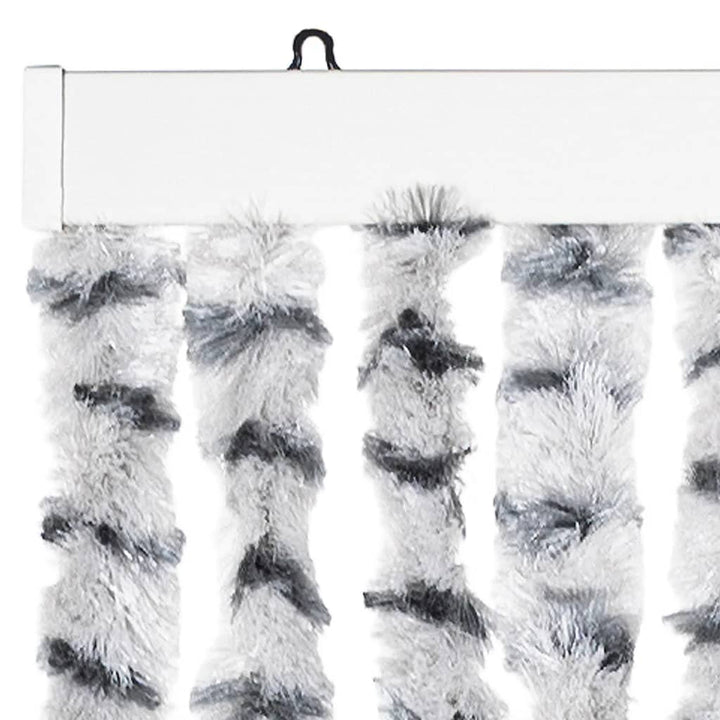flueforhæng 100x230 cm chenille lysegrå og mørkegrå