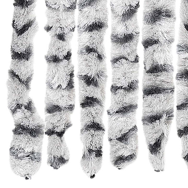 flueforhæng 100x230 cm chenille lysegrå og mørkegrå