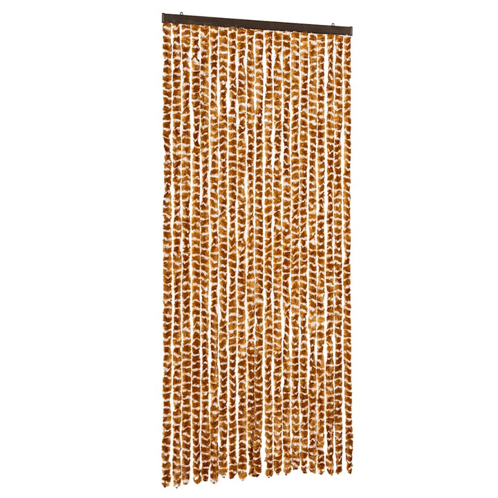 flueforhæng 90x200 cm chenille okkergul og hvid
