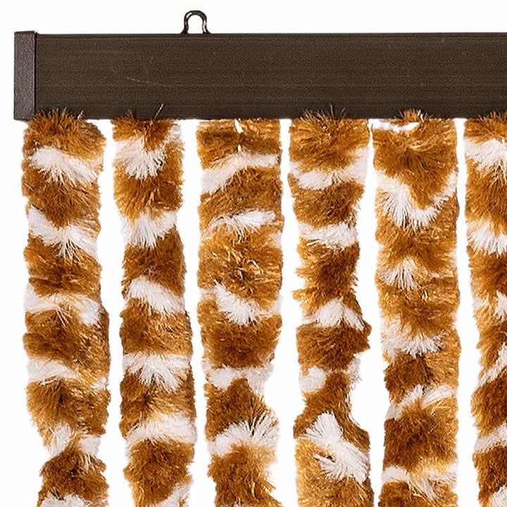 flueforhæng 90x200 cm chenille okkergul og hvid