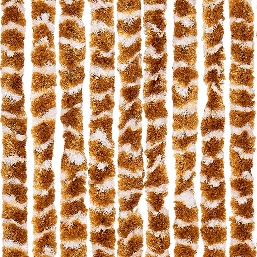 flueforhæng 90x200 cm chenille okkergul og hvid