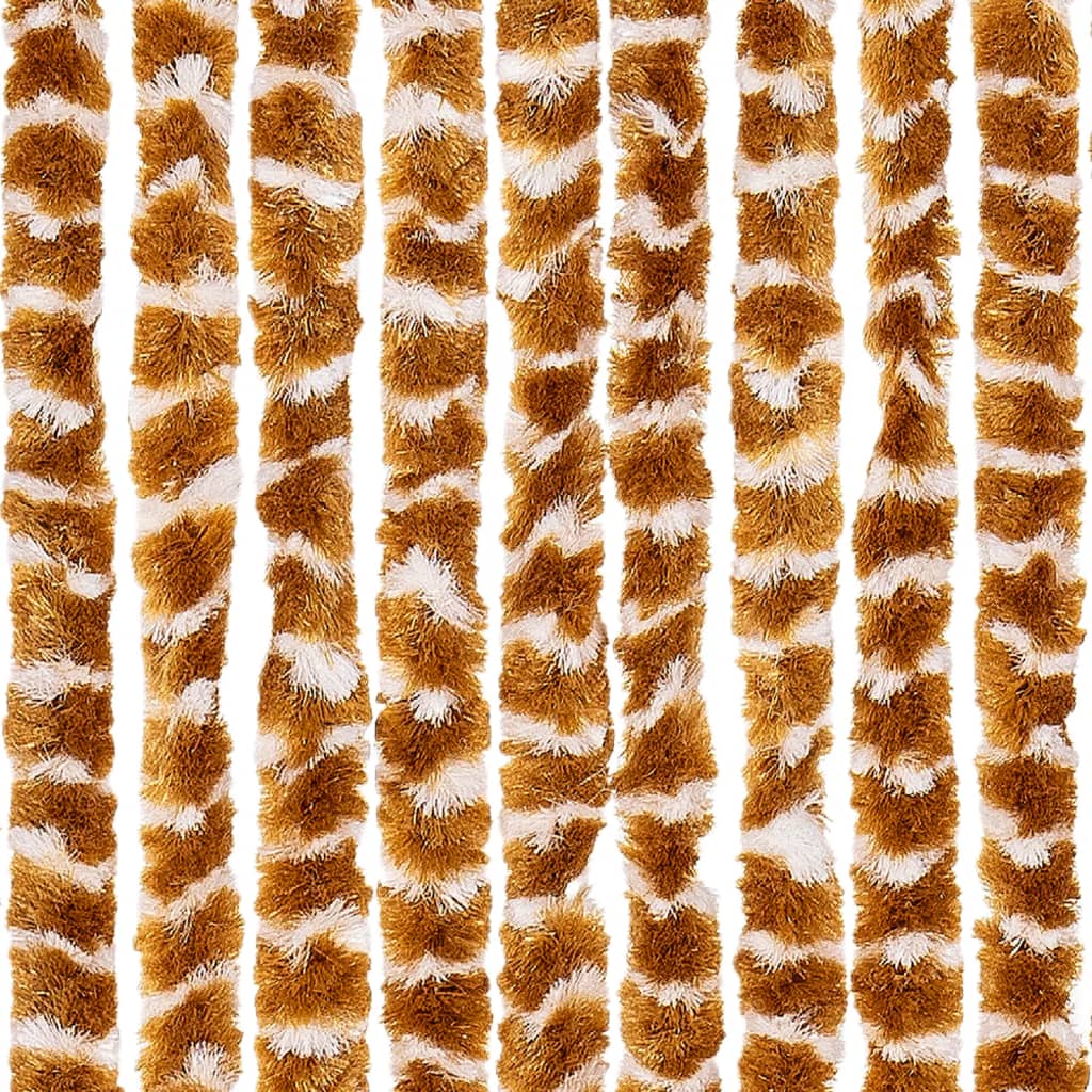 flueforhæng 100x230 cm chenille okkergul og hvid