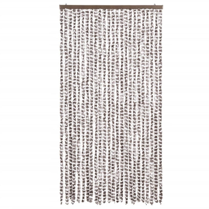 flueforhæng 100x200 cm chenille gråbrun og hvid