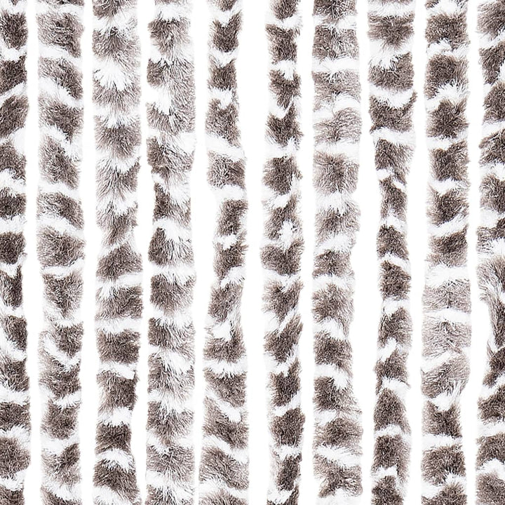 flueforhæng 100x200 cm chenille gråbrun og hvid