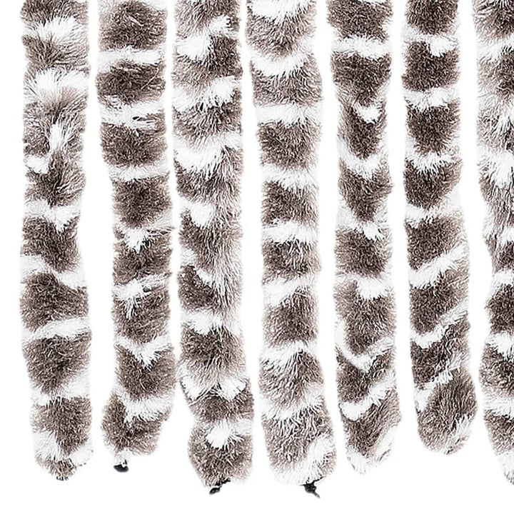 flueforhæng 100x200 cm chenille gråbrun og hvid