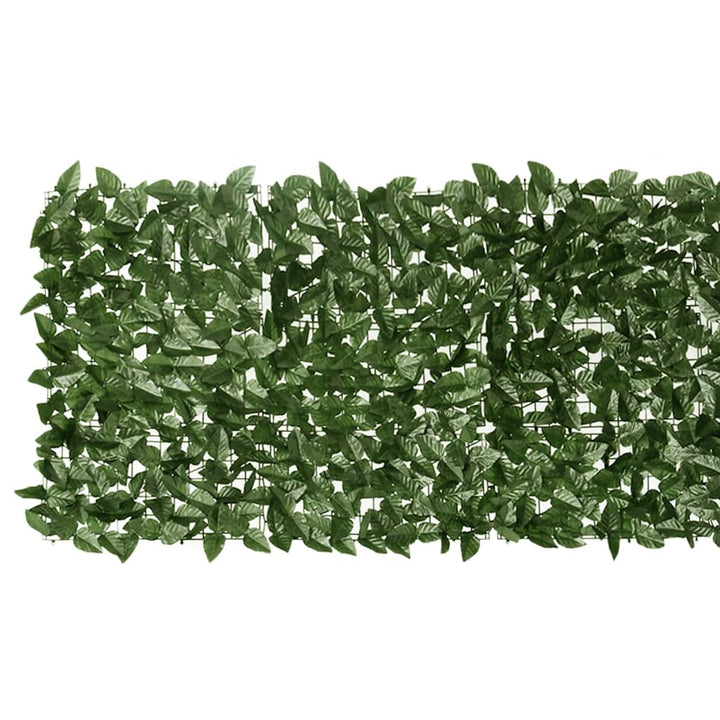 altanafskærmning 600x75 cm med mørkegrønne blade