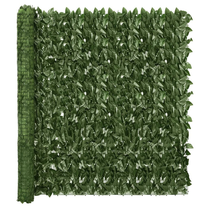 altanafskærmning 300x150 cm med mørkegrønne blade