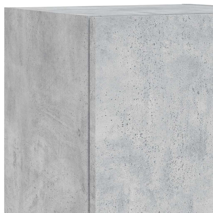 væghængt tv-møbel 6 dele med LED-lys betongrå