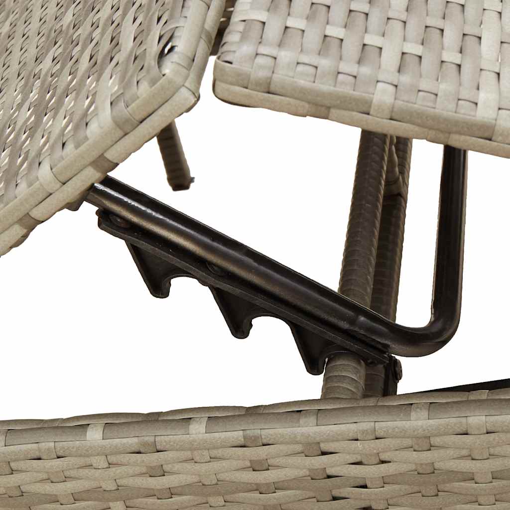 liggestol med hynde grå polyrattan