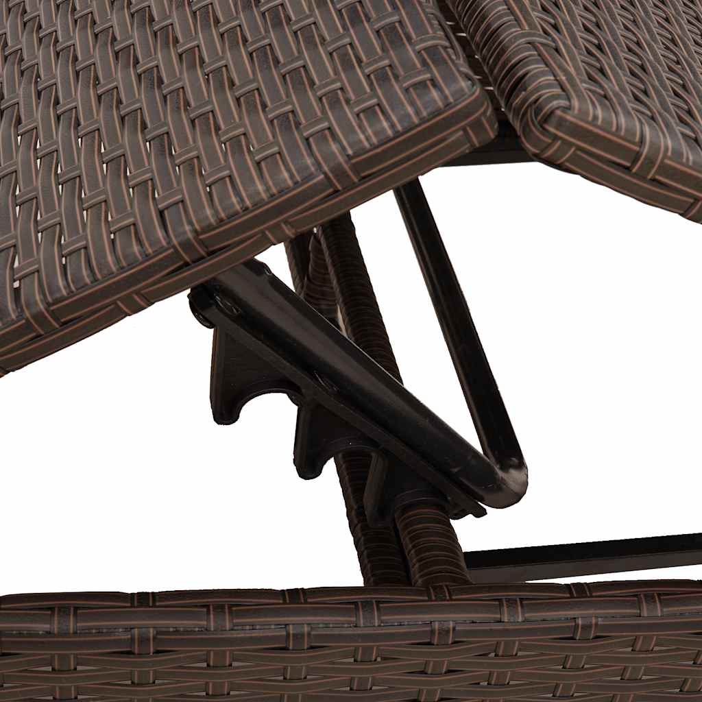 liggestol med hynde brun polyrattan