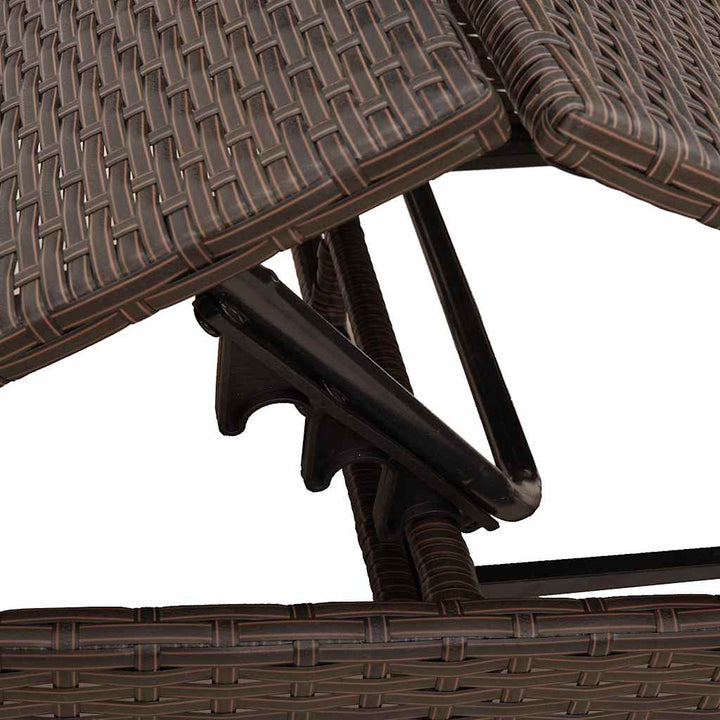 liggestol med hynde brun polyrattan