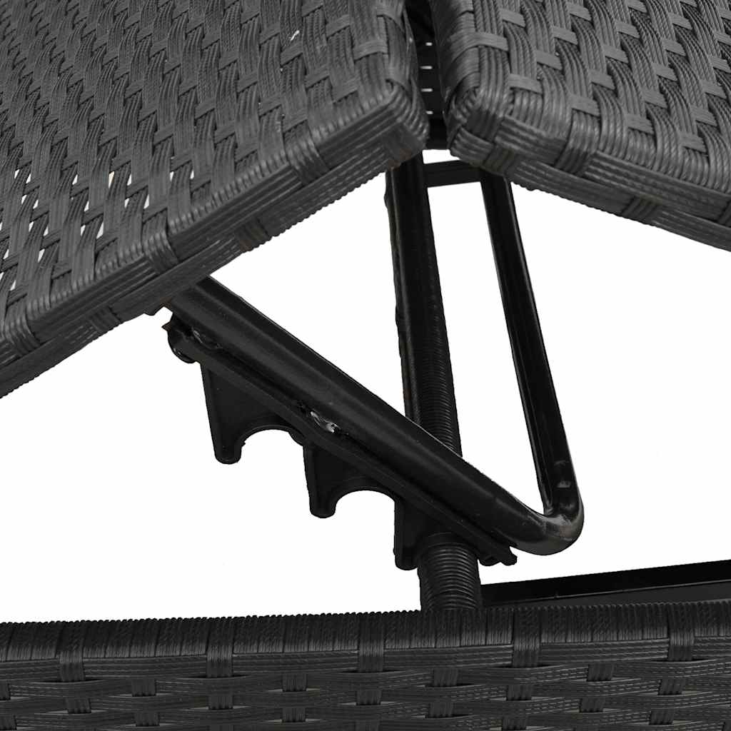 liggestol med hynde sort polyrattan