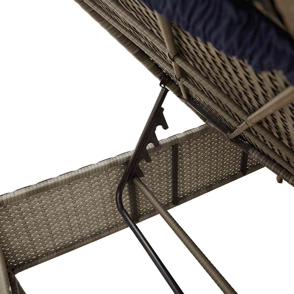 liggestol med hynde grå polyrattan