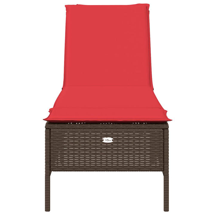 liggestol med hynde brun polyrattan