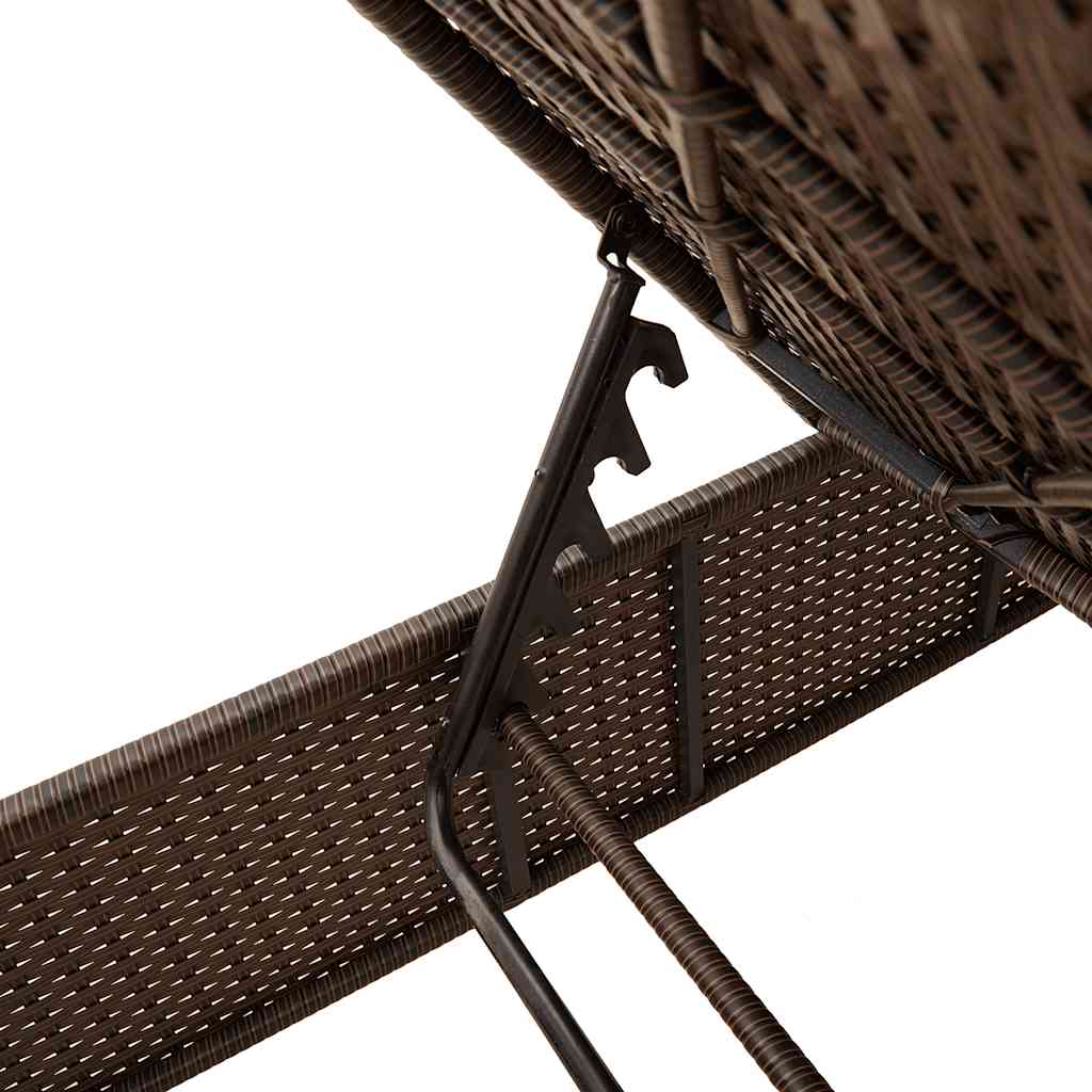 liggestol med hynde brun polyrattan