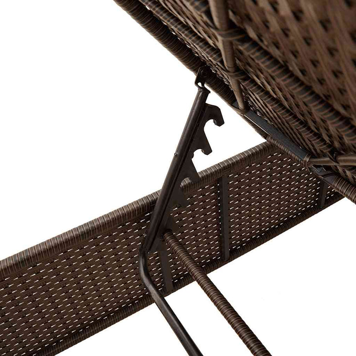 liggestol med hynde brun polyrattan