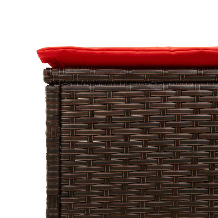 liggestol med hynde brun polyrattan