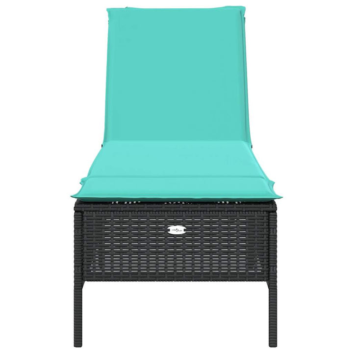liggestol med hynde sort polyrattan