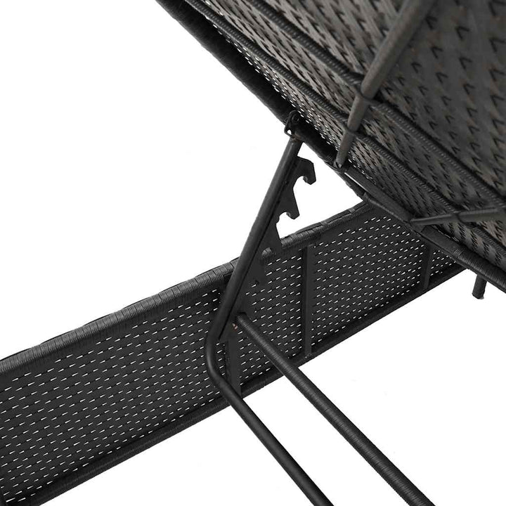 liggestol med hynde sort polyrattan