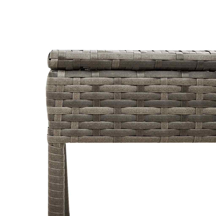 liggestol med bord og hynde grå polyrattan