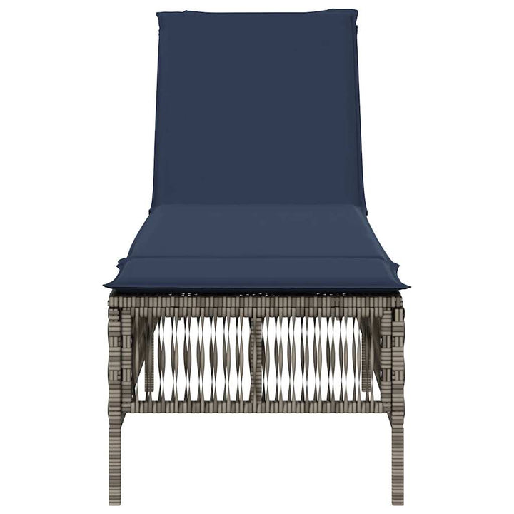 liggestol med hynde grå polyrattan