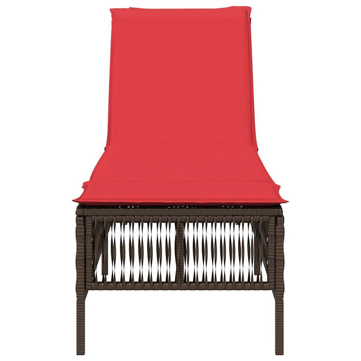 liggestol med hynde brun polyrattan