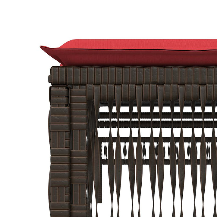 liggestol med hynde brun polyrattan